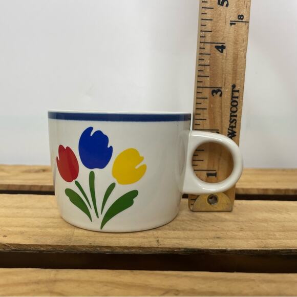 Tulip Tyme stoneware collection vintage floral coffee mugs cups 2 - Picture 9 of 9